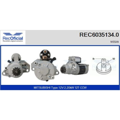 Motorino di avviamento RECOFFICIAL REC6035134.0
