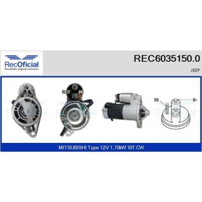 Motorino di avviamento RECOFICIAL REC6035150.0