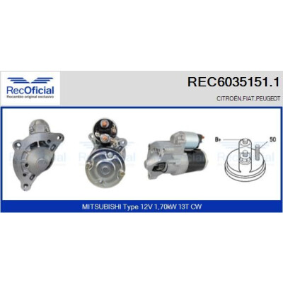 Motorino di avviamento RECOFICIAL REC6035151.1