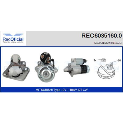 Motorino di avviamento RECOFICIAL REC6035160.0