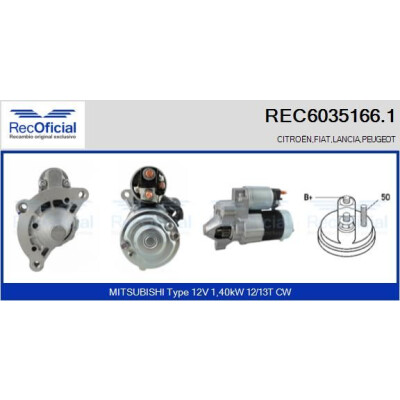 Motorino di avviamento RECOFICIAL REC6035166.1