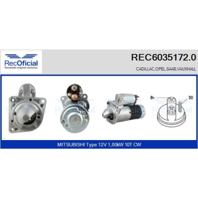 Motorino di avviamento RECOFFICIAL REC6035172.0