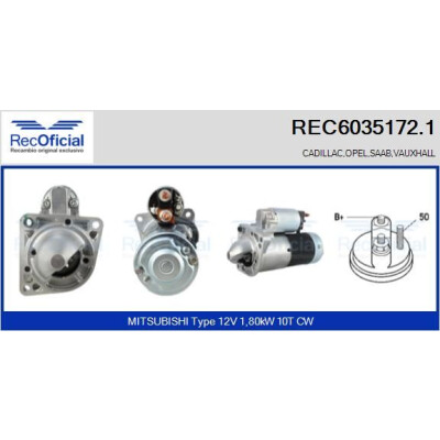 Motorino di avviamento RECOFFICIAL REC6035172.1
