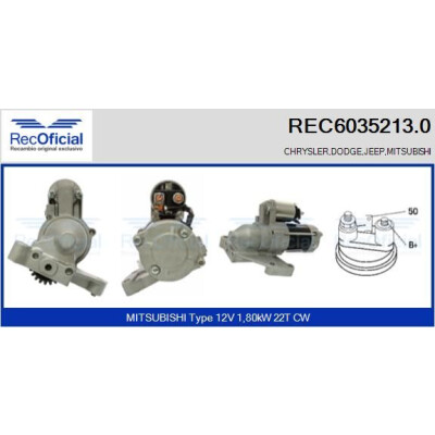 Motorino di avviamento RECOFICIAL REC6035213.0