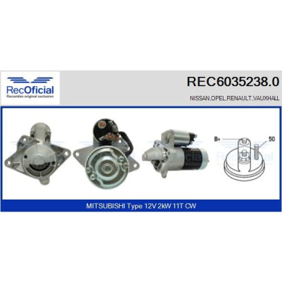 Motorino di avviamento RECOFICIAL REC6035238.0