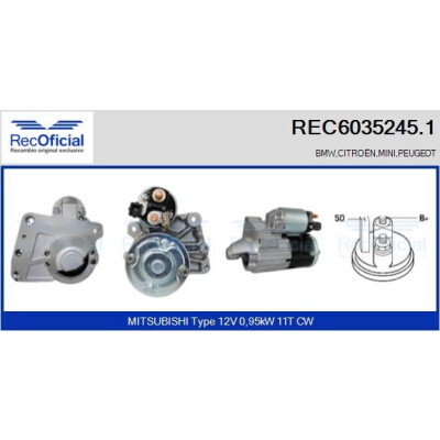 Motorino di avviamento RECOFICIAL REC6035245.1