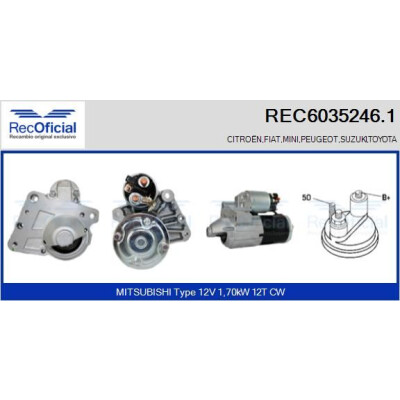 Motorino di avviamento RECOFICIAL REC6035246.1