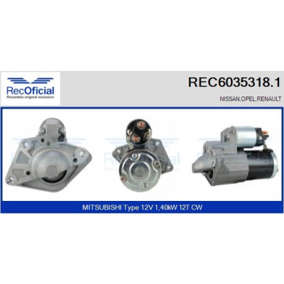Motorino di avviamento RECOFICIAL REC6035318.1
