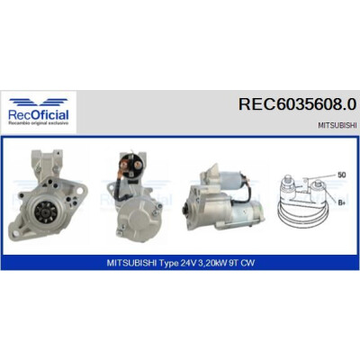 Motorino di avviamento RECOFFICIAL REC6035608.0