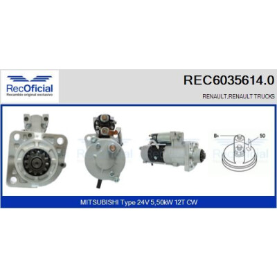 Motorino di avviamento RECOFICIAL REC6035614.0