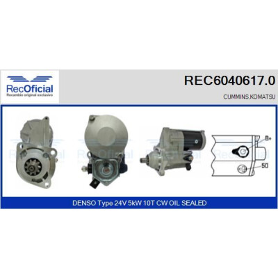 Motorino di avviamento RECOFICIAL REC6040617.0