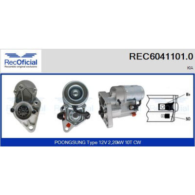 Motorino di avviamento RECOFFICIAL REC6041101.0