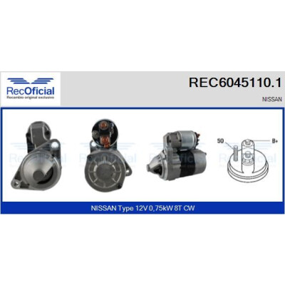 Motorino di avviamento RECOFICIAL REC6045110.1