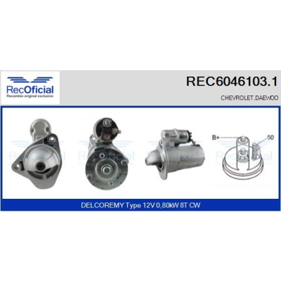 Motorino di avviamento RECOFFICIAL REC6046103.1