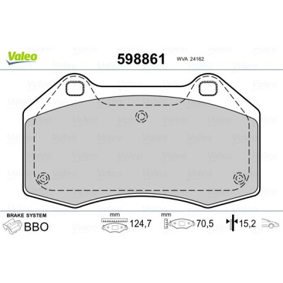 Kit pastiglie freno VALEO 598861