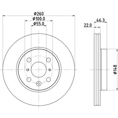 Disco freno HELLA 8DD 355 135-041