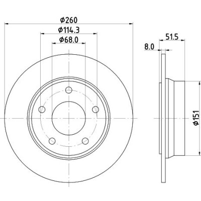 Disco freno HELLA 8DD 355 135-081