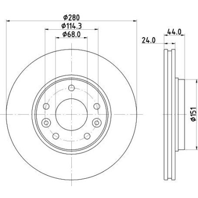 Disco freno HELLA 8DD 355 135-091