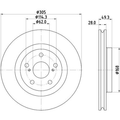 Disco freno HELLA 8DD 355 135-241