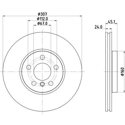 Disco freno HELLA 8DD 355 135-121