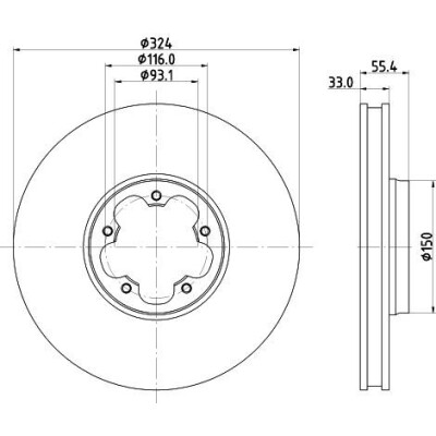 Disco freno HELLA 8DD 355 135-111