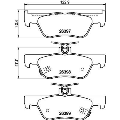 Set di pastiglie freno HELLA 8DB 355 043-091