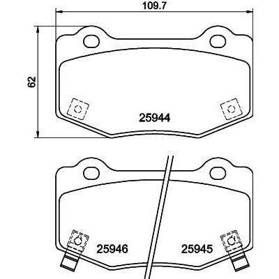 Set di pastiglie freno HELLA 8DB 355 043-851