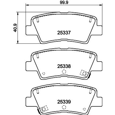 Set di pastiglie freno HELLA 8DB 355 044-731