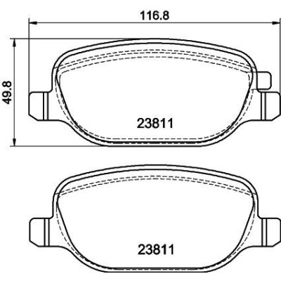 Set di pastiglie freno HELLA 8DB 355 043-931