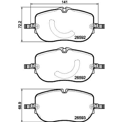 Kit pastiglie freno HELLA 8DB 355 044-261