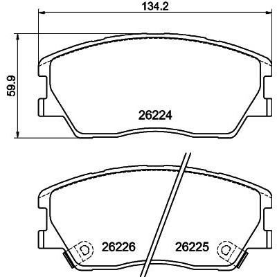 Set di pastiglie freno HELLA 8DB 355 040-591