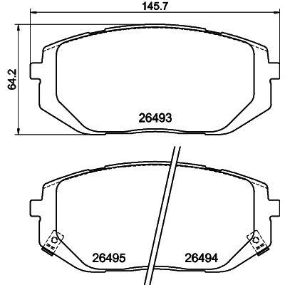 Set di pastiglie freno HELLA 8DB 355 043-641