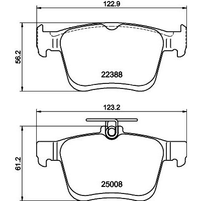 Set di pastiglie freno HELLA 8DB 355 042-651
