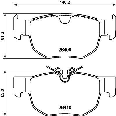 Set di pastiglie freno HELLA 8DB 355 044-381