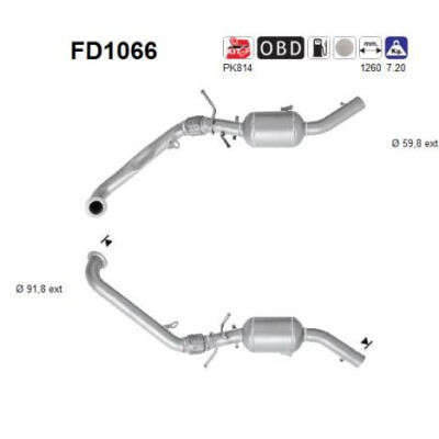 Filtro antiparticolato/fuliggine, sistema di scarico AS FD1066
