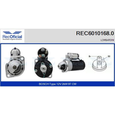 Motorino di avviamento RECOFFICIAL REC6010168.0