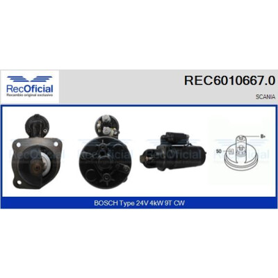 Motorino di avviamento RECOFFICIAL REC6010667.0