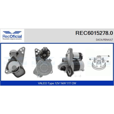 Motorino di avviamento RECOFICIAL REC6015278.0