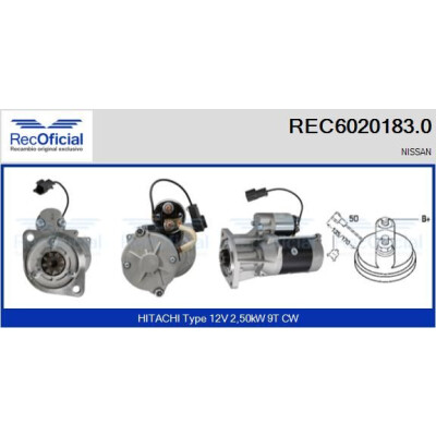 Motorino di avviamento RECOFICIAL REC6020183.0