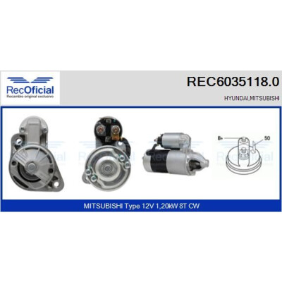 Motorino di avviamento RECOFFICIAL REC6035118.0