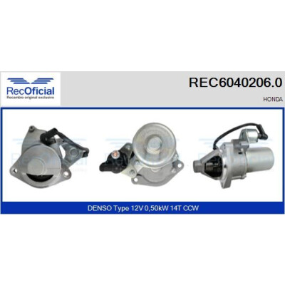 Motorino di avviamento RECOFICIAL REC6040206.0