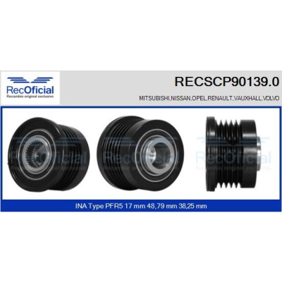 Puleggia, alternatore RECOFICIAL RECSCP90139.0