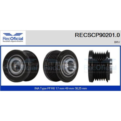 Puleggia, alternatore RECOFICIAL RECSCP90201.0