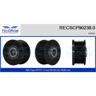 Puleggia, alternatore RECOFICIAL RECSCP90238.0