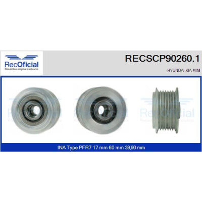 Puleggia, alternatore RECOFICIAL RECSCP90260.1
