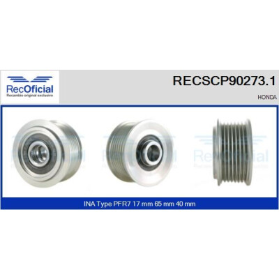 Puleggia, alternatore RECOFICIAL RECSCP90273.1