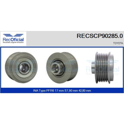 Puleggia, alternatore RECOFICIAL RECSCP90285.0