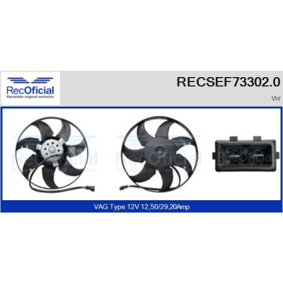 Ventola, raffreddamento motore RECOFICIAL RECSEF73302.0