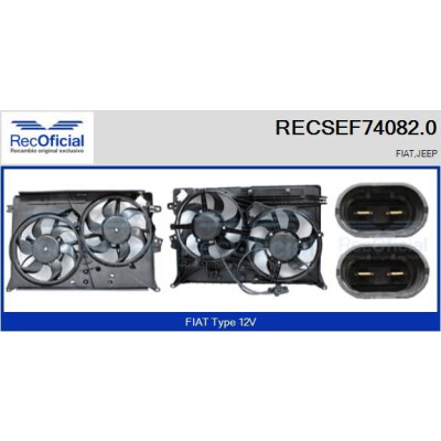 Motore elettrico, ventola del radiatore RECOFICIAL RECSEF74082.0