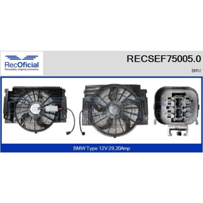 Motore elettrico, ventola del radiatore RECOFICIAL RECSEF75005.0